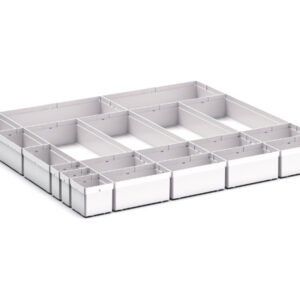 Cubio Plastic Box Divider Kit 20 Compartment for Storage Cabinet - WxDxH: 800X750X100+ mm Plastic Ral 7035 _SKU-43020771