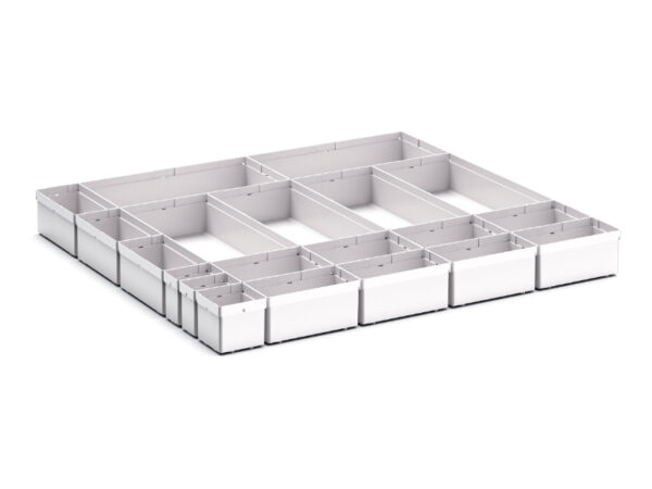 Cubio Plastic Box Divider Kit 20 Compartment for Storage Cabinet - WxDxH: 800X750X100+ mm Plastic Ral 7035 _SKU-43020771
