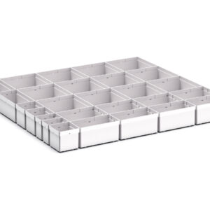 Cubio Plastic Box Divider Kit 27 Compartment for Storage Cabinet - WxDxH: 800X750X100+ mm Plastic Ral 7035 _SKU-43020772