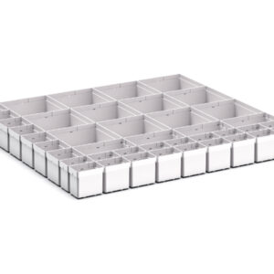 Cubio Plastic Box Divider Kit 41 Compartment for Storage Cabinet - WxDxH: 800X750X100+ mm Plastic Ral 7035 _SKU-43020773