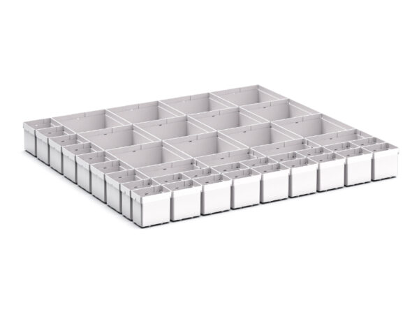 Cubio Plastic Box Divider Kit 41 Compartment for Storage Cabinet - WxDxH: 800X750X100+ mm Plastic Ral 7035 _SKU-43020773