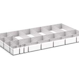 Cubio Plastic Box Divider Kit 24 Compartment for Storage Cabinet - WxDxH: 1050X650X100+ mm Plastic Ral 7035 _SKU-43020774