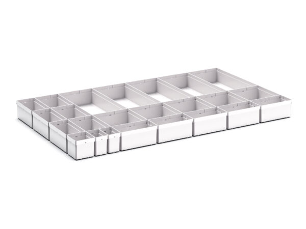 Cubio Plastic Box Divider Kit 24 Compartment for Storage Cabinet - WxDxH: 1050X650X100+ mm Plastic Ral 7035 _SKU-43020774
