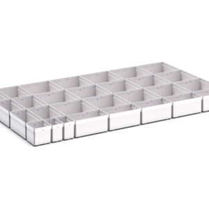 Cubio Plastic Box Divider Kit 29 Compartment for Storage Cabinet - WxDxH: 1050X650X100+ mm Plastic Ral 7035 _SKU-43020775