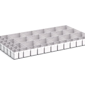 Cubio Plastic Box Divider Kit 43 Compartment for Storage Cabinet - WxDxH: 1050X650X100+ mm Plastic Ral 7035 _SKU-43020776