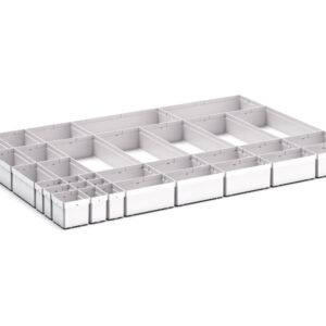 Cubio Plastic Box Divider Kit 33 Compartment for Storage Cabinet - WxDxH: 1050X750X100+ mm Plastic Ral 7035 _SKU-43020777