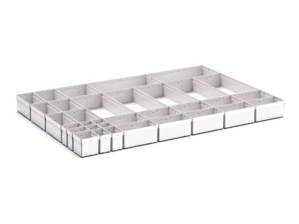Cubio Plastic Box Divider Kit 33 Compartment for Storage Cabinet - WxDxH: 1050X750X100+ mm Plastic Ral 7035 _SKU-43020777