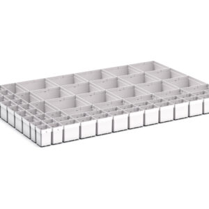 Cubio Plastic Box Divider Kit 64 Compartment for Storage Cabinet - WxDxH: 1050X750X100+ mm Plastic Ral 7035 _SKU-43020779