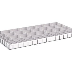 Cubio Plastic Box Divider Kit 71 Compartment for Storage Cabinet - WxDxH: 1300X750X100+ mm Plastic Ral 7035 _SKU-43020788