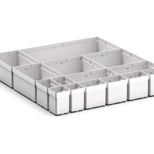 Verso Plastic Box Divider Kit 15 Compartment for Storage Cabinet - WxDxH: 525X550X100+ mm Plastic Ral 7035 _SKU-43020789