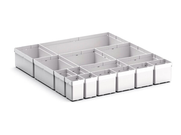 Verso Plastic Box Divider Kit 15 Compartment for Storage Cabinet - WxDxH: 525X550X100+ mm Plastic Ral 7035 _SKU-43020789