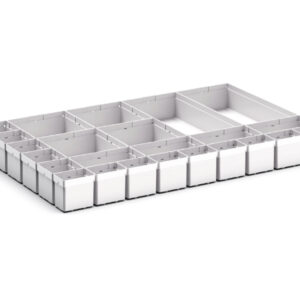 Verso Plastic Box Divider Kit 24 Compartment for Storage Cabinet - WxDxH: 800X550X100+ mm Plastic Ral 7035 _SKU-43020790
