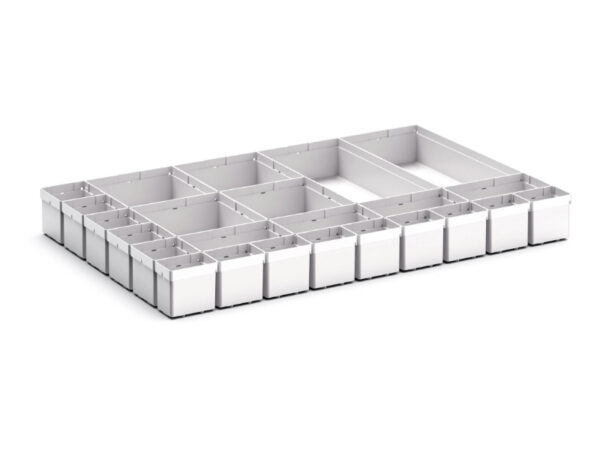 Verso Plastic Box Divider Kit 24 Compartment for Storage Cabinet - WxDxH: 800X550X100+ mm Plastic Ral 7035 _SKU-43020790