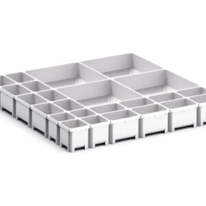 Cubio Plastic Box Divider Kit 24 Compartment for Storage Cabinet - WxDxH: 525X525X75mm Plastic Ral 7035 _SKU-43020793