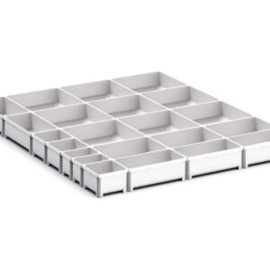 Cubio Plastic Box Divider Kit 22 Compartment for Storage Cabinet - WxDxH: 650X750X75mm Plastic Ral 7035 _SKU-43020800