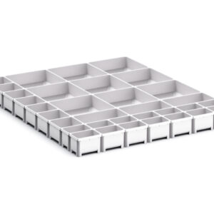 Cubio Plastic Box Divider Kit 33 Compartment for Storage Cabinet - WxDxH: 650X750X75mm Plastic Ral 7035 _SKU-43020801