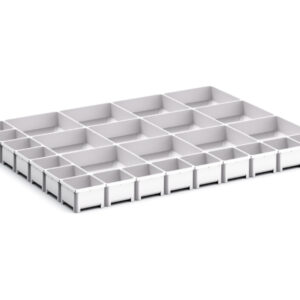 Cubio Plastic Box Divider Kit 27 Compartment for Storage Cabinet - WxDxH: 800X650X75mm Plastic Ral 7035 _SKU-43020805
