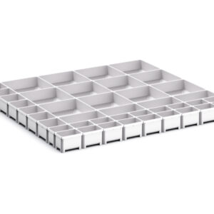 Cubio Plastic Box Divider Kit 41 Compartment for Storage Cabinet - WxDxH: 800X750X75mm Plastic Ral 7035 _SKU-43020807