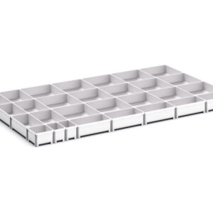 Cubio Plastic Box Divider Kit 29 Compartment for Storage Cabinet - WxDxH: 1050X650X75mm Plastic Ral 7035 _SKU-43020808