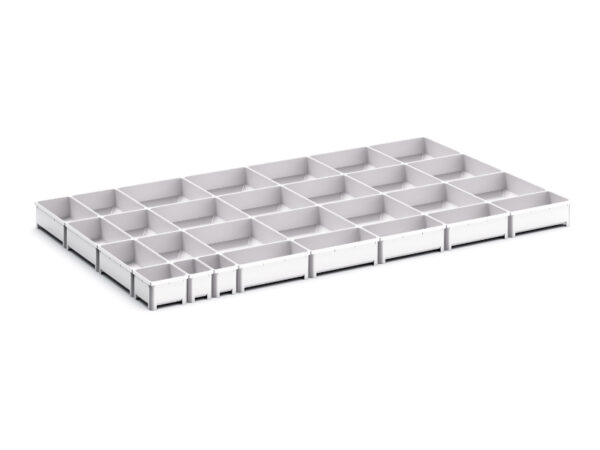 Cubio Plastic Box Divider Kit 29 Compartment for Storage Cabinet - WxDxH: 1050X650X75mm Plastic Ral 7035 _SKU-43020808