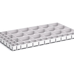 Cubio Plastic Box Divider Kit 43 Compartment for Storage Cabinet - WxDxH: 1050X650X75mm Plastic Ral 7035 _SKU-43020809