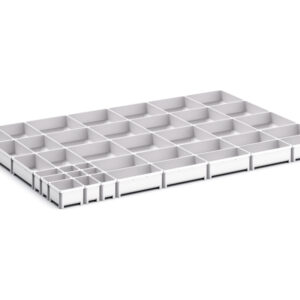 Cubio Plastic Box Divider Kit 40 Compartment for Storage Cabinet - WxDxH: 1050X750X75mm Plastic Ral 7035 _SKU-43020810