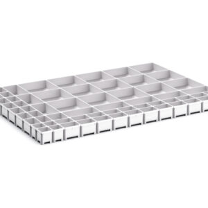 Cubio Plastic Box Divider Kit 64 Compartment for Storage Cabinet - WxDxH: 1050X750X75mm Plastic Ral 7035 _SKU-43020811