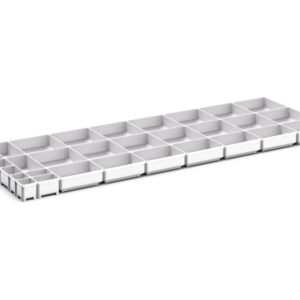 Cubio Plastic Box Divider Kit 31 Compartment for Storage Cabinet - WxDxH: 1300X525X75mm Plastic Ral 7035 _SKU-43020812