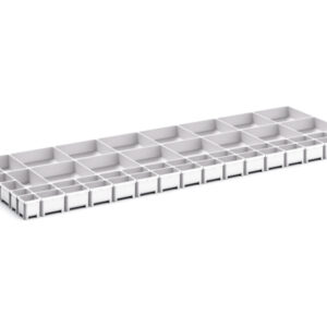 Cubio Plastic Box Divider Kit 52 Compartment for Storage Cabinet - WxDxH: 1300X525X100+ mm Plastic Ral 7035 _SKU-43020813