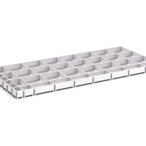Cubio Plastic Box Divider Kit 39 Compartment for Storage Cabinet - WxDxH: 1300X650X75mm Plastic Ral 7035 _SKU-43020814