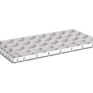 Cubio Plastic Box Divider Kit 50 Compartment for Storage Cabinet - WxDxH: 1300X750X75mm Plastic Ral 7035 _SKU-43020816