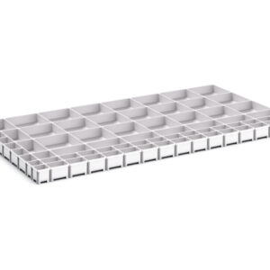 Cubio Plastic Box Divider Kit 71 Compartment for Storage Cabinet - WxDxH: 1300X750X75mm Plastic Ral 7035 _SKU-43020817