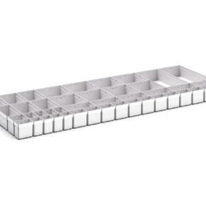 Verso Plastic Box Divider Kit 44 Compartment for Storage Cabinet - WxDxH: 1300X550X100+ mm Plastic Ral 7035 _SKU-43020822