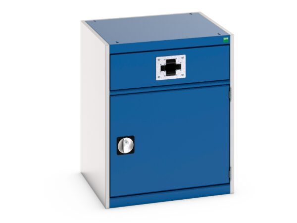 Industrial Heavy Duty Cupboard Storage Built In Hose Reel - Cubio Cupboard Storage with Perfo Door, Single Reel. WxDxH: 650X650X800mm Ral 7035/5010 _SKU-45001071.11V