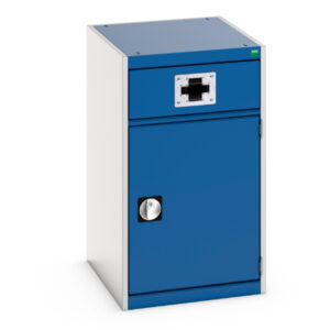 Cubio Cupboard Storage with Perfo Door Air Hose Reel. - WxDxH: 525X650X900mm Ral 7035/5010 _SKU-45001074.11V