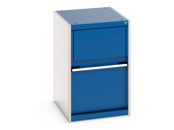 Workshop Cupboard Storage with Waste Bin - Cubio Cupboard Storage with Removable Aluminium Waste Bin. WxDxH: 525X650X800mm Ral 7035/5010 _SKU-45001078.11V