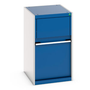 Cubio Cupboard Storage with Removable Aluminium Waste Bin - WxDxH: 525X650X900mm Ral 7035/5010 _SKU-45001079.11V