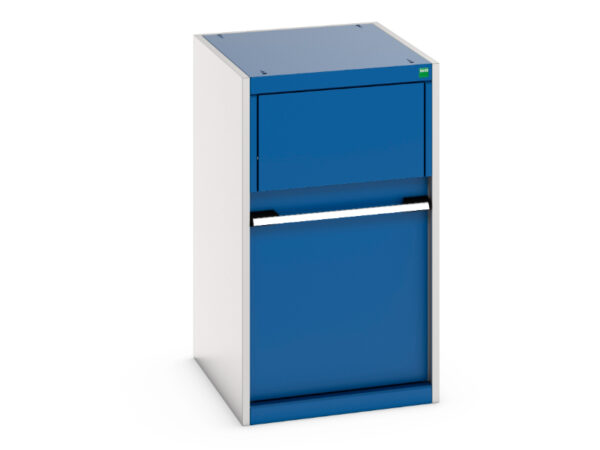 Cubio Cupboard Storage with Removable Aluminium Waste Bin - WxDxH: 525X650X900mm Ral 7035/5010 _SKU-45001079.11V