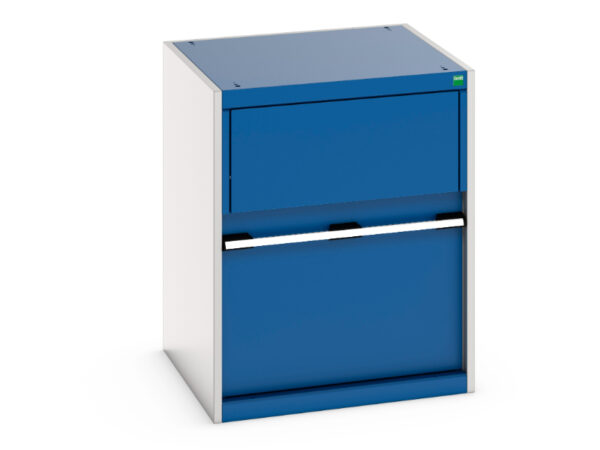 Heavy Duty Cupboard Storage with Waste Bin - Cubio Cupboard Storage with Removable Aluminium Waste Bin. WxDxH: 650X650X800mm Ral 7035/5010 _SKU-45001080.11V