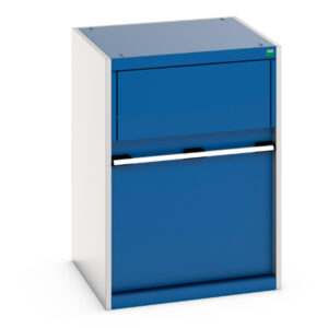 Metal Cupboard Storage with Waste Bin - Cubio Cupboard Storage with Removable Aluminium Waste Bin. WxDxH: 650X650X900mm Ral 7035/5010 _SKU-45001081.11V