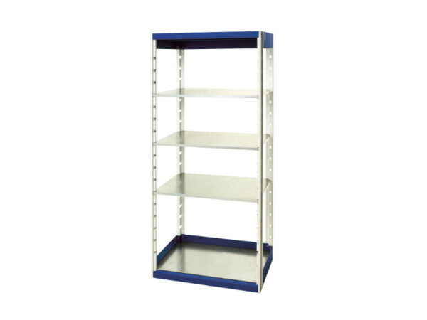 Workshop Shelving Units - Cubio Shelving Bay with 4 Shelves. WxDxH: 800X525X2000mm Ral 7035/5010 _SKU-46001002.11V