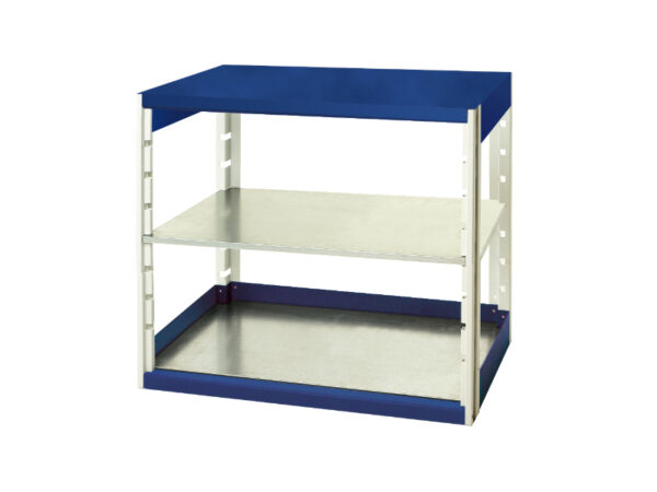 Bott Cubio Shelving System - Cubio Shelving Bay with 2 Shelves. WxDxH: 1050X525X1000mm Ral 7035/5010 _SKU-46001003.11V