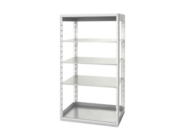 Cubio Shelving Bay with 4 Shelves. WxDxH: 1050X650X2000mm Ral 7035 _SKU-46001008.16