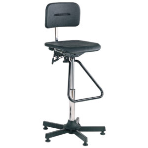 Industrial High Chair - Industrial Chair Vinyl (Adjustable Height 630-890). WxDxH: 500X350X1390mm Black _SKU-88601007