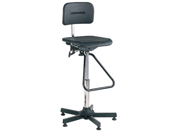 Industrial High Chair - Industrial Chair Vinyl (Adjustable Height 630-890). WxDxH: 500X350X1390mm Black _SKU-88601007