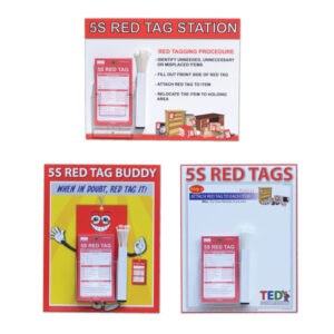 5S Red Tag Holder - 3 Designs - SKU 9651