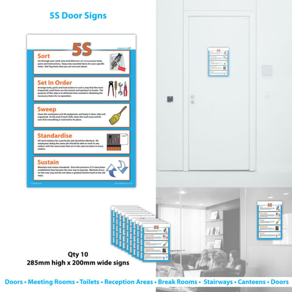 5S Door and Wall Signs - Qty of 10 per pack _SKU-9924 - Image 2