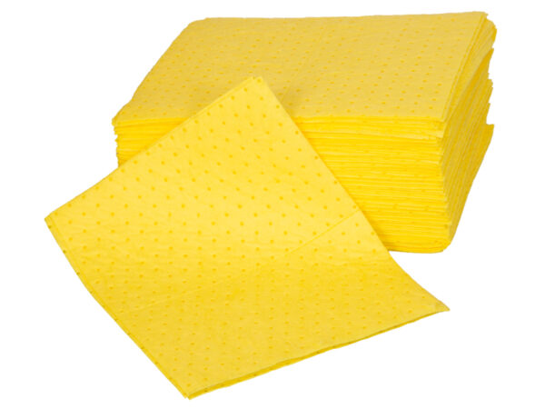 Quickly respond to chemical spills and leaks with these Bonded and Perforated Chemical Spill Absorbent Pads - SKU CBV-100