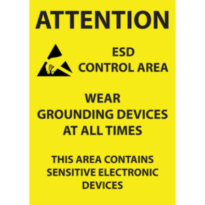 ESD Protected Area Sign - A2 Size Wall Sign - SKU-F280