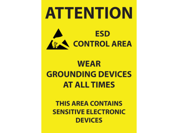 ESD Protected Area Sign - A2 Size Wall Sign - SKU-F280